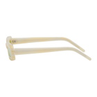 George Keburia Beige Long Rectangular Sunglasses
