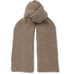 Johnstons of Elgin - Ribbed Donegal Cashmere Scarf - Brown
