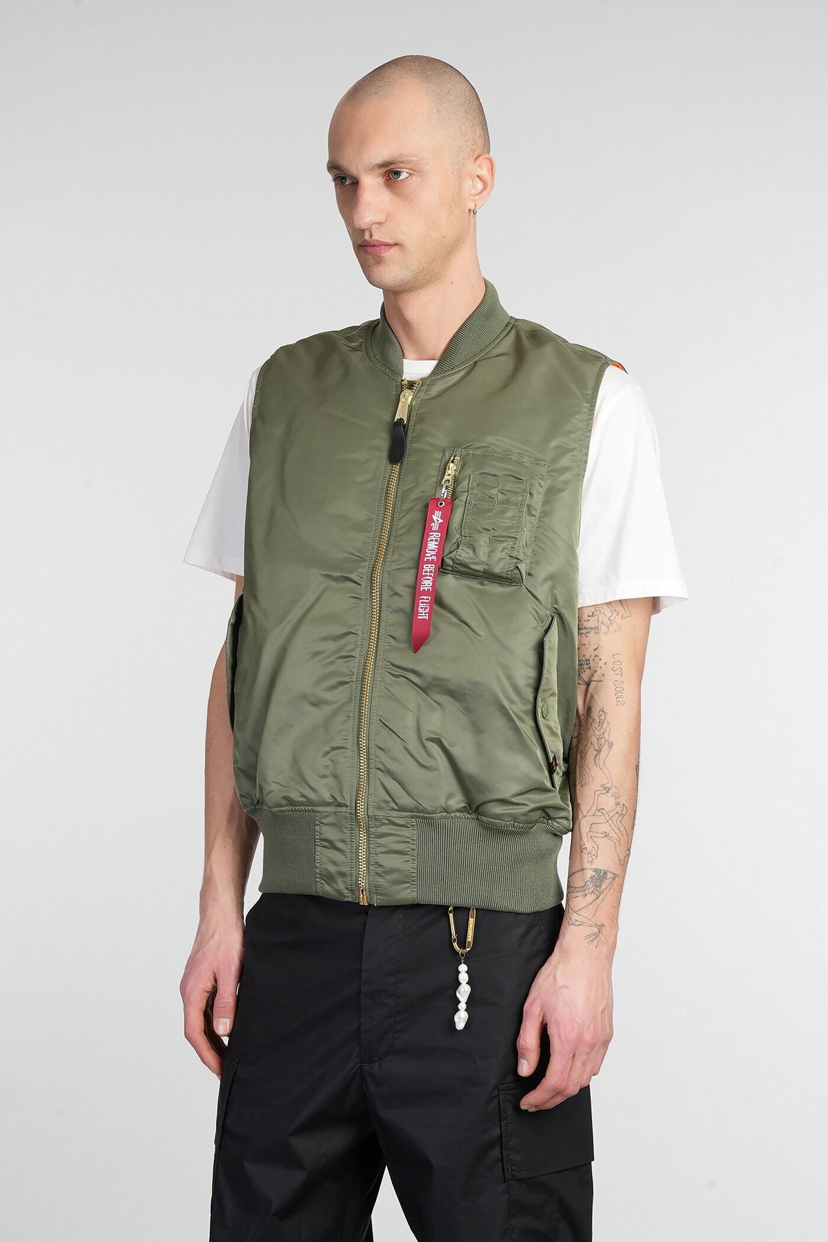Alpha Industries Ma-1 Vest Vest In Green Nylon Alpha Industries