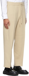 Solid Homme Beige Drawstring Dress Trousers