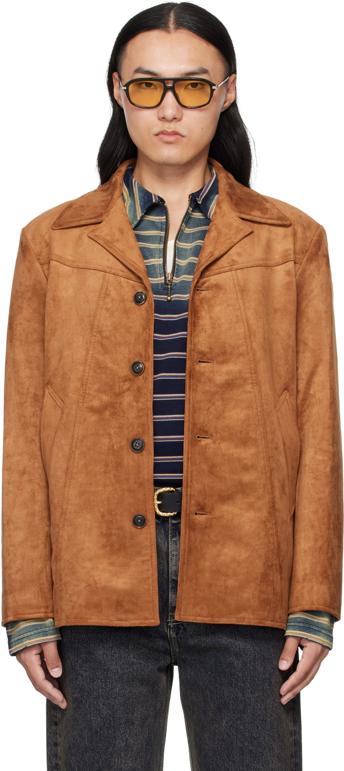 MMIC Tan Boulevard Faux-Suede Jacket