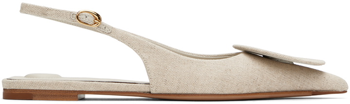 Photo: JACQUEMUS Off-White La Casa 'Les slingbacks Duelo plates' Ballerina Flats