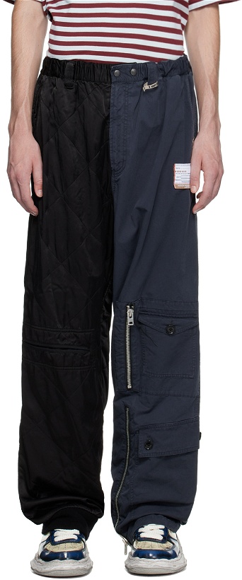 Photo: Miharayasuhiro Black & Navy Half-Quilting Military Trousers