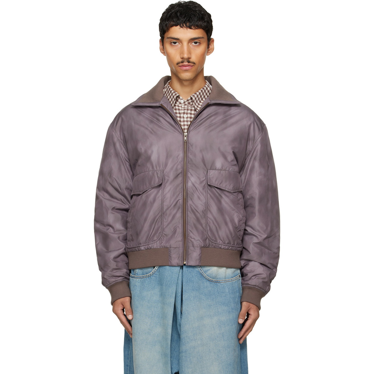 MM6 Maison Margiela Brown Sports Bomber Jacket