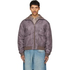 MM6 Maison Margiela Brown Sports Bomber Jacket