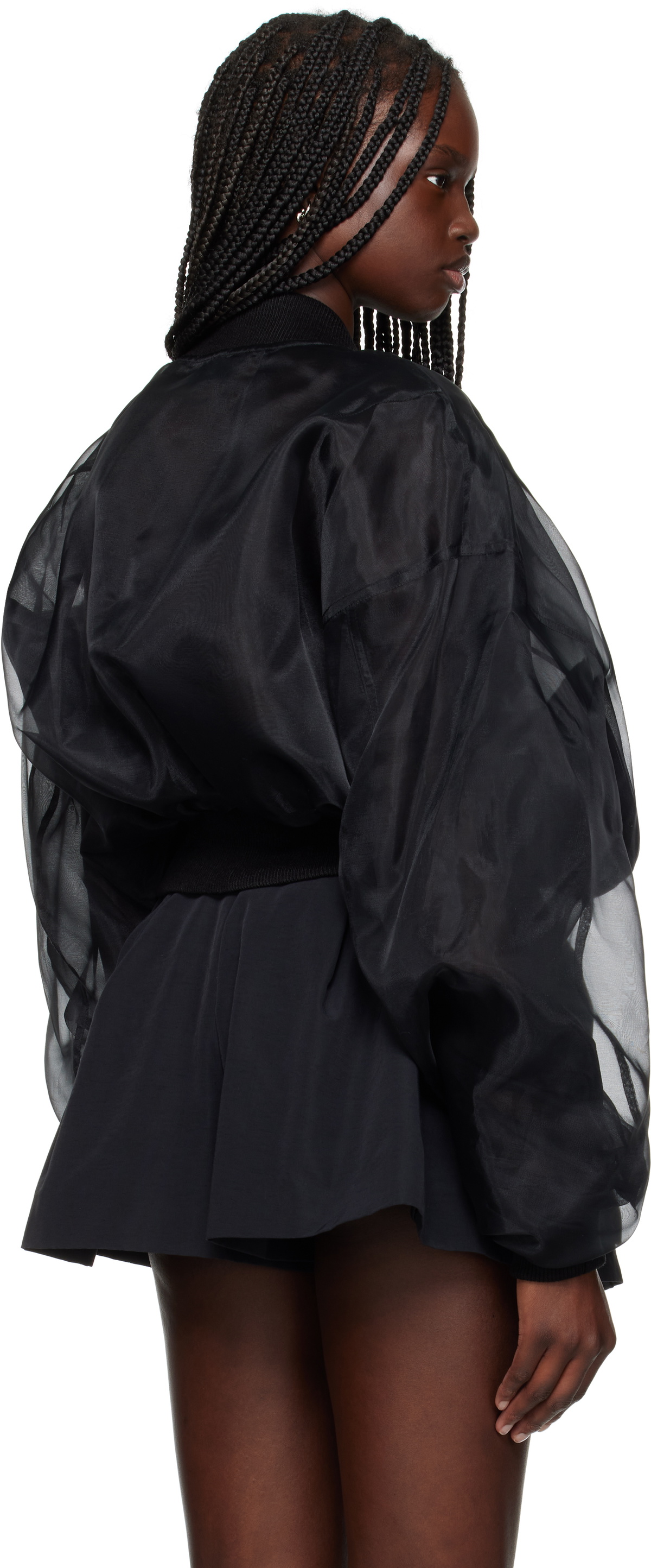 We11done Black Twisted Bomber Jacket