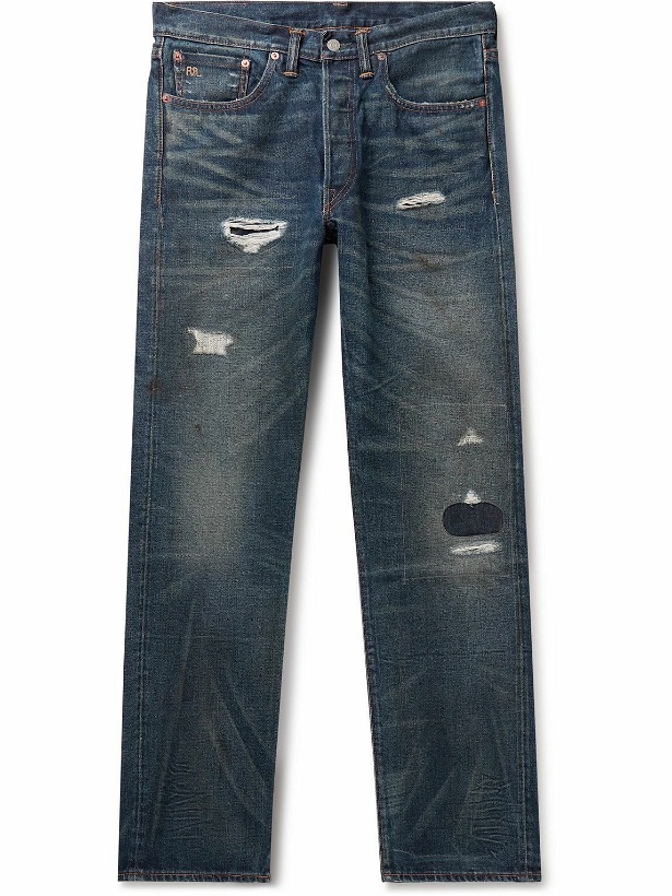 Photo: RRL - Straight-Leg Distressed Selvedge Jeans - Blue
