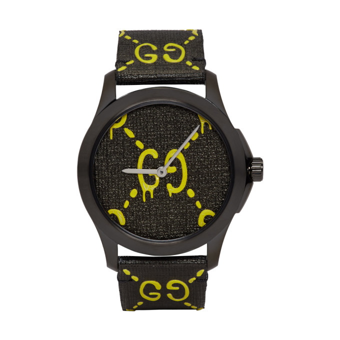Photo: Gucci Black and Yellow G-Timeless GucciGhost Watch
