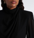 Valentino Draped silk georgette minidress