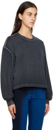 Eckhaus Latta Gray Cropped Sweatshirt