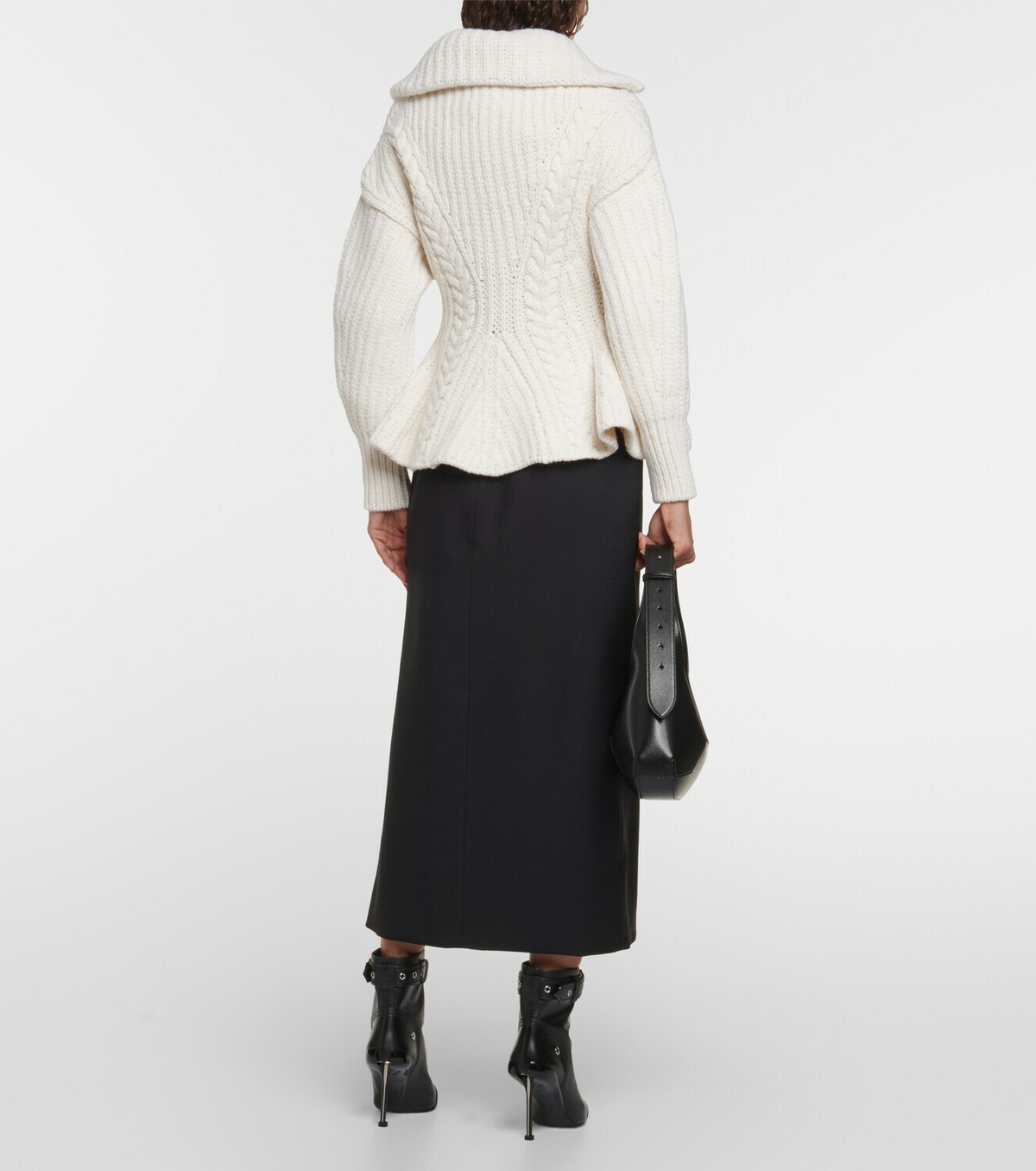 Alexander McQueen Peplum wool-blend cardigan Alexander McQueen