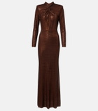 Self-Portrait Embellished gathered gown