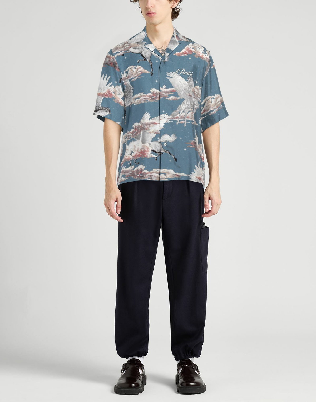 Amiri Mens Shirt in Slate blue