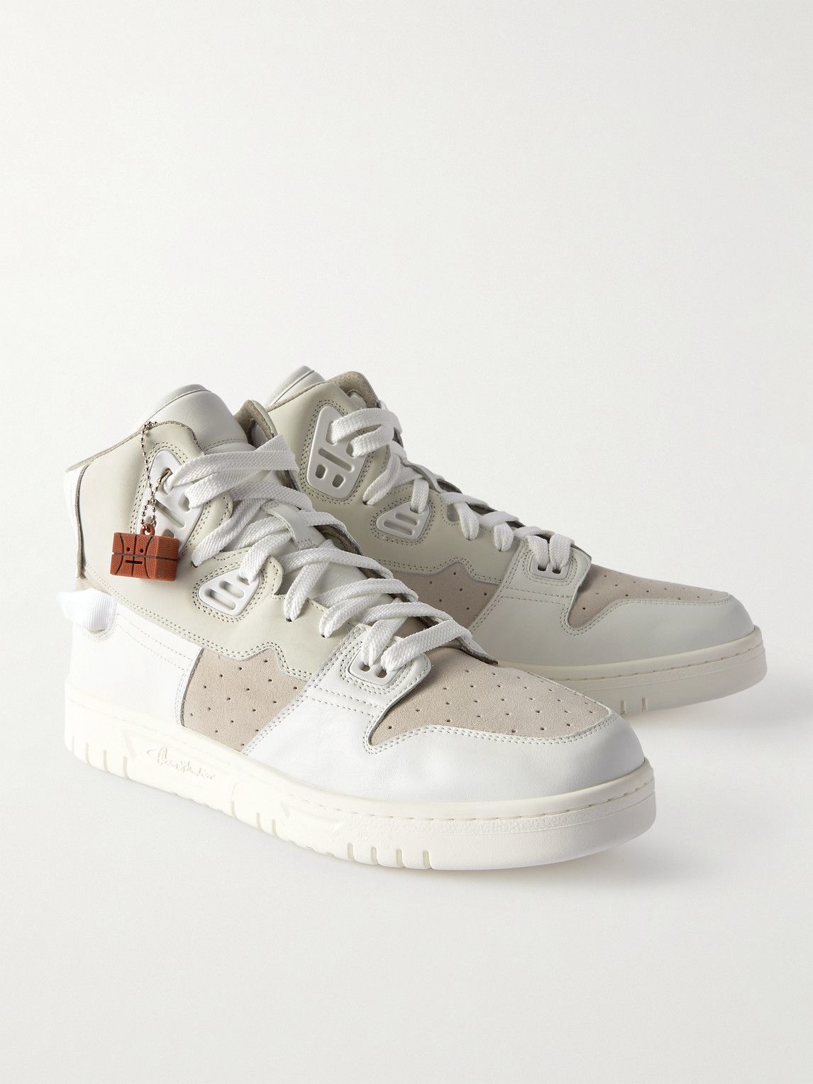 Suede Trimmed Leather Sneakers in Multicoloured - Acne Studios