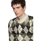 JW Anderson White Structured Argyle Sweater