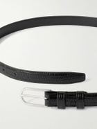 CELINE - 2cm Lizard-Effect Leather Belt - Black