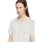 alexanderwang.t Grey and White Slub Jersey Pocket T-Shirt