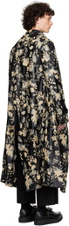 Comme des Garçons Homme Plus Black Printed Faux-Leather Coat