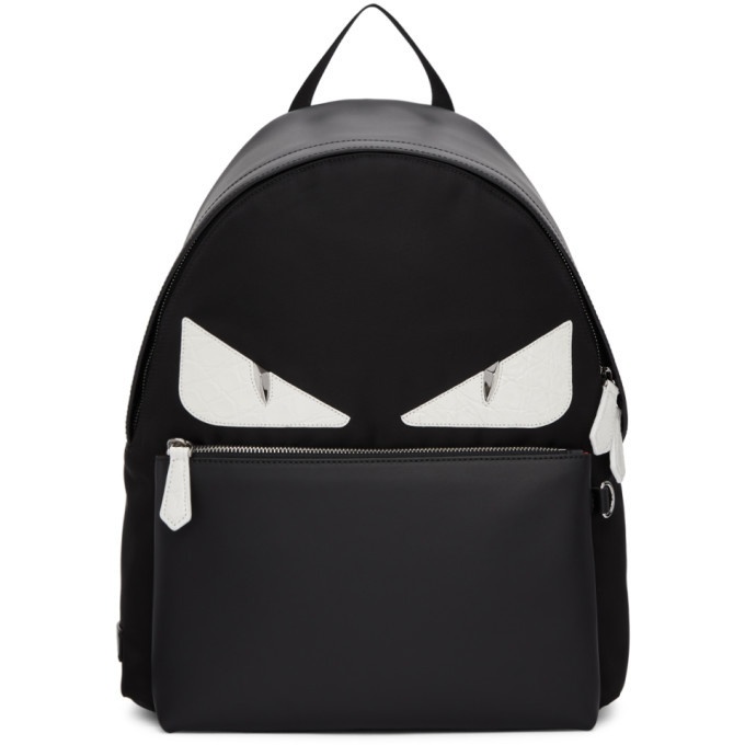 Photo: Fendi Black Croco Bag Bugs Backpack