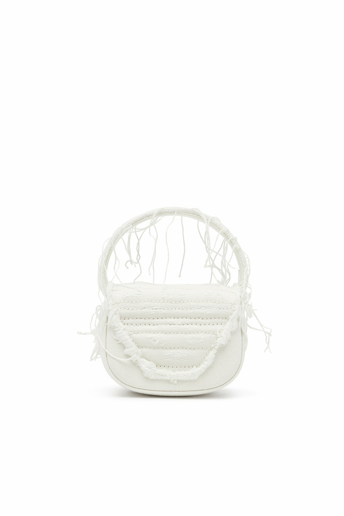 Diesel 1DR XS-Iconic mini bag in canvas and leather - Crossbody Bags Womens in White