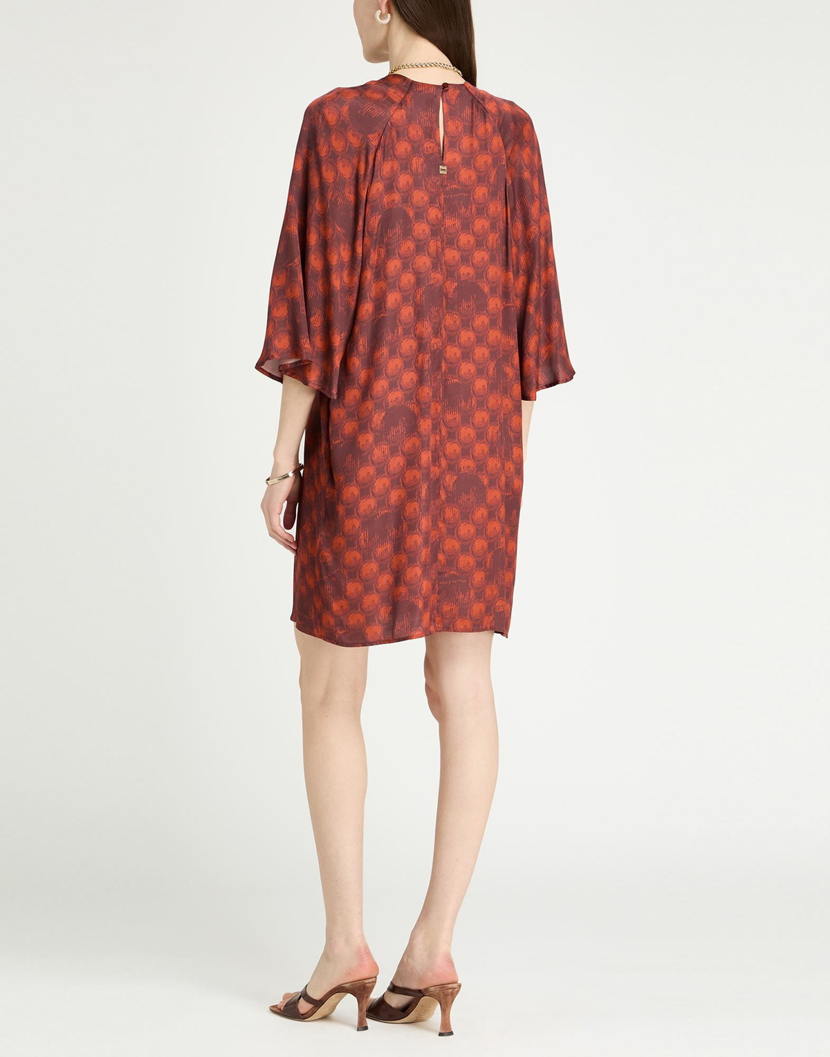 Manila Grace Womens Mini dress Rust