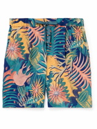 Snow Peak - Wide-Leg Printed Ripstop Drawstring Shorts - Blue