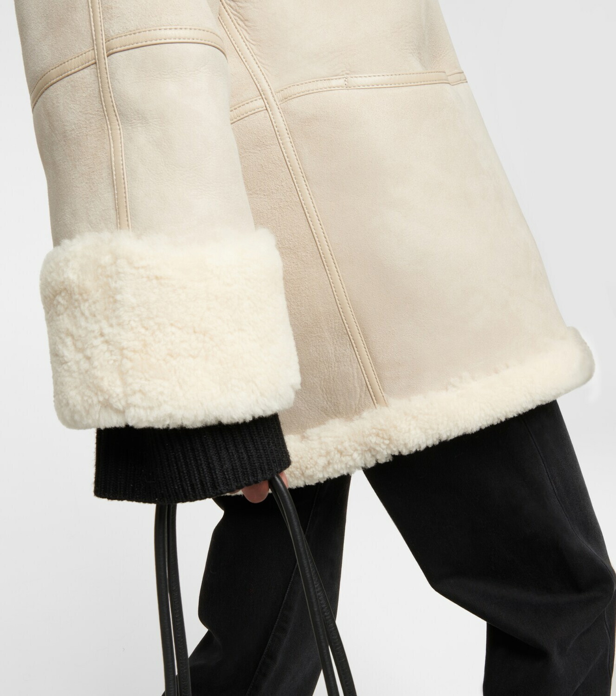 Toteme - Shearling-trimmed suede jacket Toteme