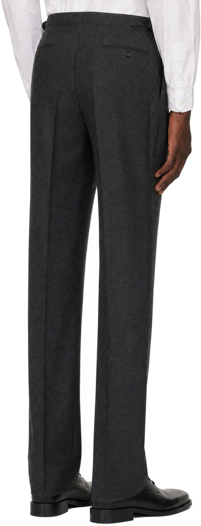 Drake's Gray Tropical Wool Single Pleat Trouser