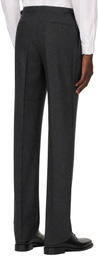 Drake's Gray Tropical Wool Single Pleat Trouser