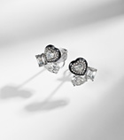 Kamyen Cluster Heart 18kt white gold earrings with diamonds