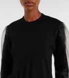 Noir Kei Ninomiya Tulle-trimmed wool sweater