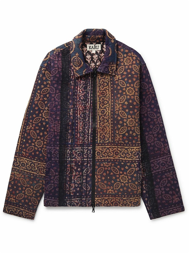 Photo: Karu Research - Embroidered Printed Cotton Jacket - Blue