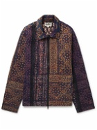 Karu Research - Embroidered Printed Cotton Jacket - Blue