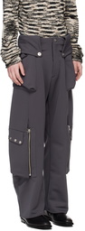 Omar Afridi Gray Flap Cargo Pants