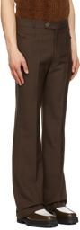 Ernest W. Baker Brown Cuffed 70s Trousers