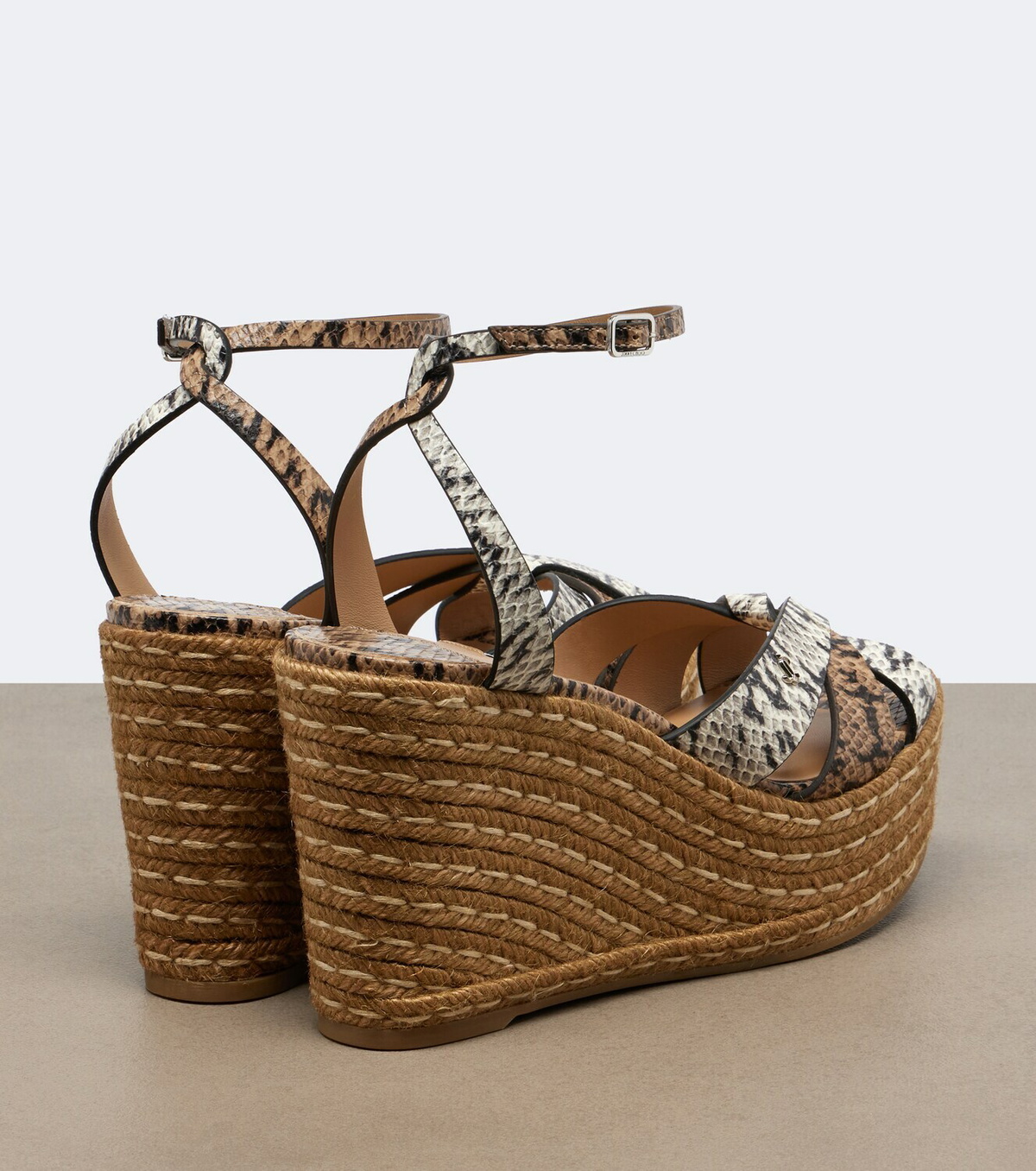 Jimmy Choo Korra snake-print leather espadrilles