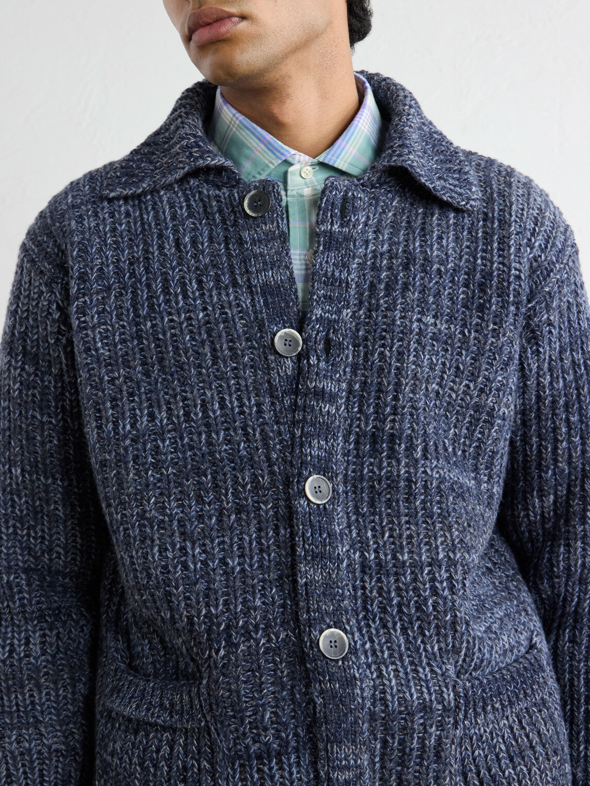 Altea - Virgin Wool Cardigan - Blue