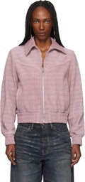 AMIRI Pink Western Croc Suede Jacket