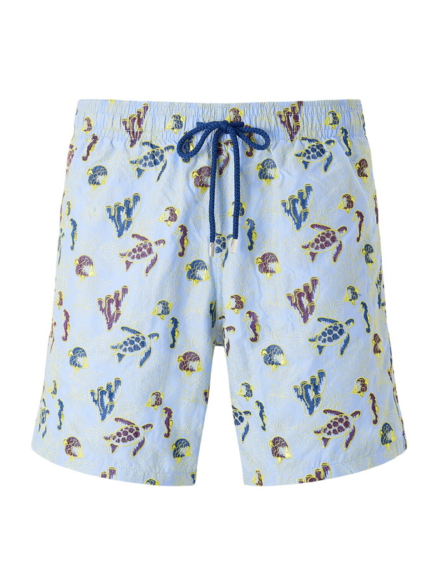 Photo: Vilebrequin - Mistral Embroidered Straight-Leg Swim Shorts - Blue