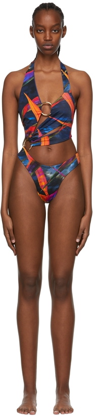Photo: Louisa Ballou Multicolor Recycled Nylon One-Piece Swimsuit