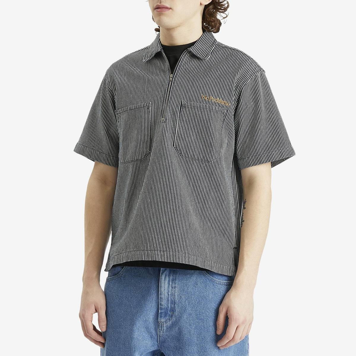 No Problemo Men's Mini Problemo SS Work Shirt - Denim in Blue