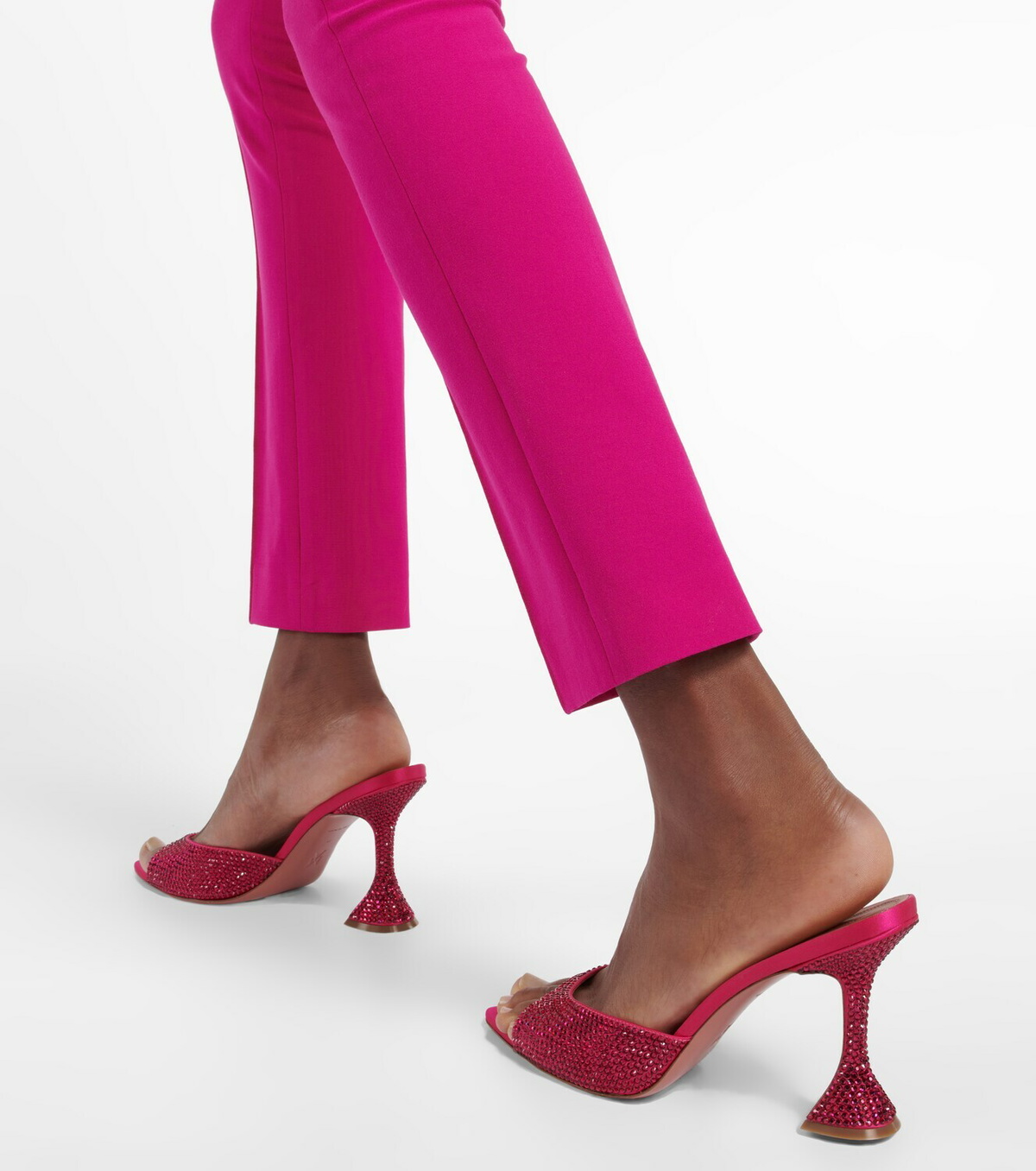 amina muaddi pink mules