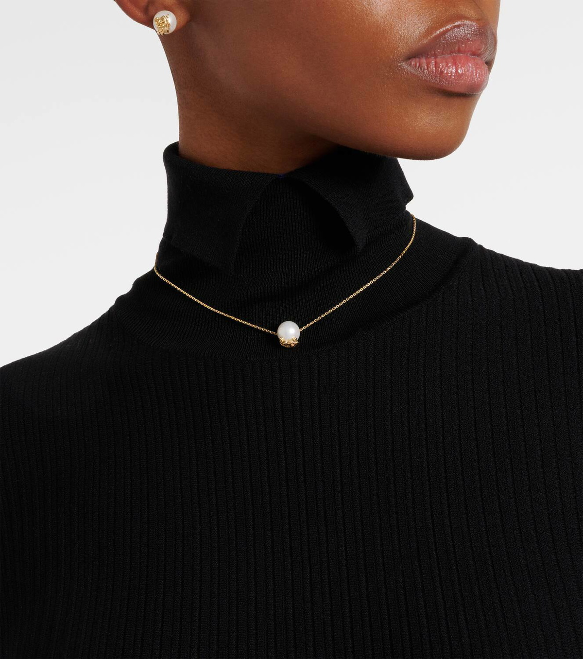 Burberry EKD gold-plated freshwater pearl chain necklace
