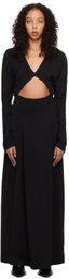 Esse Studios Black Envelope Flume Maxi Dress