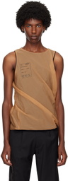 Olly Shinder Black & Tan Twisted Tank Top