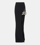 David Koma Asymmetric embellished maxi skirt
