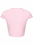 SELF-PORTRAIT Embellished Knit Viscose Blend Top