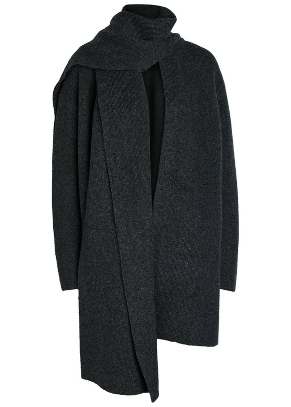 Photo: Vince Scarf-effect Knit Cardigan Dark Grey