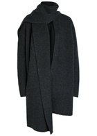 Vince Scarf-effect Knit Cardigan Dark Grey