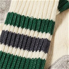 RoToTo Men's Coarse Ribbed Old School Crew Socks in Green/Charcoal